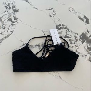 NWT bond-eye australia selena crop eco bikini top | black